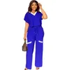 Women's Two Piece Pants African Clothes Women 2 Set T Shirt Tops And Pant Suits 2023 Summer Splice Fashion Office Lady Africa Clothing