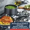 Ultimate Hard Anodized Nonstick Cookware Set 12 Piece Oven Safe 400F, Lid Safe 350F Pots and Pans, Dishwasher Safe Black