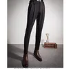 Men's Pants Classic Suit For Men Spring Summer Mens Dress High Waist Stretch Trousers Male Business Casual Black A67