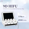 8 Cartridges 9D HIFU Machine Face Tifting Anti-verouderingsapparatuur Hoge intensiteitsgerichte ultrasone rimpelverwijderingsapparaat Gratis verzending