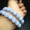 Pulseiras de link Bracelets de renda azul natural Bracelete artesanal de contas redondas de casal yoga homens jóias de jóias 1pcs 10mm