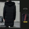 Winter Thick Warm Parka Men Hooded Jacket Mid length Cotton Padded Windproof Fur Collar Long Sleeve Slim Coat Windbreaker 231221