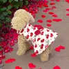 Dog Valentines Day Roupos Adoro seu cachorro vestido de dia dos namorados verão cão princesa saia vermelha TULLE DOG DRESS COM BOWNOT para cães de cães de cães gatos Rose S A898