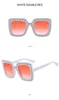 2024 New Multi-color Square Frame Diamond-encrusted Disco Sunglasses European And American Fashion Sunglasses Retro Trend Disco Glass