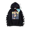 Hoodie luxe ontwerper Mens Fashion Mona Lisa Finger Print Ow -merk Hooded sweatshirt oversized 7TX9 0K37 NA9N