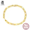 Orsa Jewels 14k plaque à or 925 Bracelets de chaîne de trombone en argent sterling pour femmes Bijoux bracelet Hommes SB109 220222216Y