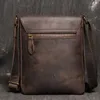 Nesitu Highend Vintage Brown Black Genuine Crazy Horse Leather Shoulder Small Women Men Messenger Bag for ipad mini M30172 231221