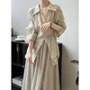 Sukienki robocze Superaen Chinese Style Shirt damskie 2023 jesień cienki koronkowy pół spódnicy dwuczęściowy zestaw