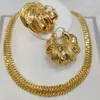 Dubai guldpläterade smyckesuppsättning för kvinnor trend runda örhängen hänge afrikanska kopparhalsbandsuppsättningar för festbröllop 231221