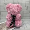 Decorative Flowers Wreaths 25Cm Soap Foam Bear Of Roses Teddi Rose Flower Artificial Year Gifts For Women Valentines Gift Christma Dho8Y