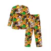 Herren Nachtwäsche Halloween gruselig Pyjama Sets süße Kürbis weiche Männer Langarm Langarm Casual Daily 2 Stück Nachtwäsche Plus Size 2xl