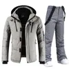 Men Ski Suit Down Jacket Snow Pants Outfits Winter Warm Windproof Waterproof Outdoor Sports Snowboard Wear Brand Overalls 231221