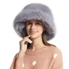 Berets Style meisjes Luxe bont emmer hoed dames nep winter warme oorbescherming bommenwerper