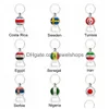 Key Rings Bottle Bottle abridor de futebol Key Chains com bandeiras de campo Keyrings Cerveja lembrança Espanha Rússia Alemanha Fãs Keychains Jewe Dhbaz