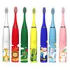 Sonic Electric Zahnbürste für Kinder Kinder Reinigen Zähne Aufhebung wiederaufladbarer wasserdicht ersetzen Sie den Zahnbürstenkopf 231222