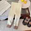 Hose Girls Plush Leggings 2023 Baby Trendy und vielseitige Strickhosen für Kinder -Außenbekleidungspullover Winterstil