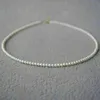 Mini AAAA 45mm Round Akoya White Pearl Necklace 18 Inch 14k Guld Buckle Ring 231221