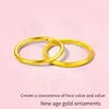 Gold Ring Pure Gold Plain Circle Hand Decoration 3D Hard Gold Ring Tail Ring Girlfriend Friends Parents Birthday Gift 999 GOLD 240103