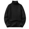 Men's Sweaters Men Knitted Sweater Turtleneck With Fleece Lining Slim Fit Solid Color Thickened For Autumn