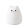 Lumières de nuit mignon animal petit chat tactile Contrôle du capteur LED 3 batteries Soft Silicone Lamp Lantern Gift Decorative279l