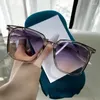 Sunglasses YOOSKE TR90 Gradient Women Ins Square Sun Glasses Men Big Frame Transparent Eyewear Shades UV400 Mirror