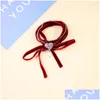 Braccialetti a catena Link SL00355C 2023 Gioielli estivi Red Veet Avvolgimento Bracciale per il cuore per le donne Accessori per le vacanze Delivery Delivery JE Dhbad