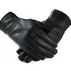 Zimowe skórzane rękawiczki dla kobiet dla kobiet wiatrakowych i zagęszczają rękawiczki z termiczną kaszmirową podszewką mody rękawiczki do jazdy 231221