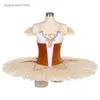 Bühnenverschleiß Kürbis brauner Ballett Pfannkuchen Tutu für Erwachsene Mädchen Ballerina Tanzwettbewerb Kostüm vor professionales Kleid BLL135