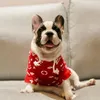 Designer hundkläder märke hundkläder med klassisk bokstav 100% bomull liten hund hoodie, husdjur katt vinter varm tröja tröja, Yorkie valprock kostym, röd xxl b884