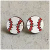 Studsport Ohrringe Baseball Stud Creative Rugby Fußball -Volleyball Basketball Holzzusammenbruch Fashion Accessoires Drop Lieferung Schmuck Ohr DHHFA