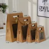 32262016cm Kraft Paper Bag portátil PVC Pvc Clear Window Packaging Sachs for Small Birthday Birthday Christmas Present Wrap 231221