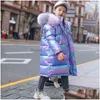 Down Coat Winter Jacket For Girls Waterproof Shiny Hooded Children Outerwear Clothing 5-14 Year Teenage Kids Parka Snowsuit 211111 D Dhvea