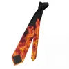 Bow Ties Flames Men Women Necktie Skinny Polyester 8 Cm Classic Bright Fire Burning Neck Tie For Mens Accessories Gravatas Office
