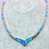 Gioielli di moda interi al dettaglio Fine Blue Fire Opal Stone Collane per donne BRC17082701254J