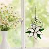 Trädgårdsdekorationer fönster solfångare färgade hängande hängningar akrylblommor blommor handmålad färgglad dörr
