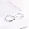 Wedding Rings S925 Sterling Silver Couple Ring A Pair of Men's and Women's Matching Rings Simple and Versatile Plain Ring Student Handicrafts 231222