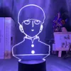 Ночные огни 3D лампа аниме Mob Psycho 100 Shigeo Figure Nightlight для детской детской спальни декоративная атмосфера красочный стол USB260M