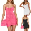 Abiti casual Donne Donne Spaghetti Cinghie Dress Summer Sexy Sexy Pieglia senza schiena Cocktail Party Elegante BodyCon Dress Dress Club Club