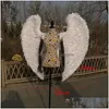 Décoration de fête Costume de costume de cosplay de haute qualité ADT039S White Angel Wings Mariage Bar Decorations POGRAM