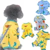 Dog Apparel Cartoon Pattern Jumpsuit Pyjamas Autumn&Winter Clothes Wrapped Belly Puppy Cat Pijamas Overalls For Small Dogs Chihuahua