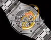 OMF 15500 SA4302 Automatico orologio da uomo automatico 41 mm Custodia in acciaio glassata Black Textured Stick Segnalini Bracciale in acciaio inossidabile Super Edition TrustyTime001WristWatches