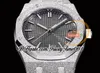 OMF 15500 SA4302 Automatic Mens Watch 41mm Frosted Steel Case Black Textured Dial Stick Markers Stainless Steel Bracelet Super Edition trustytime001Wristwatches