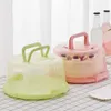 Portable Cake Storage Box Multicolor Blue Green Pink Round Birthday Food Fruits Dessert Baking Container Holder Case 231221