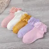 Chaussettes de petite fille de printemps automne chaussette bébé en dentelle en dentelle en coton