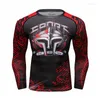 Herren T -Shirts 3D -Druck MMA Kleidung Langarm Jiu Jitsu Männer enge Outdoor -Fitness Sport atmungsaktiv