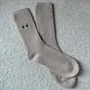 Socks Hosiery Designer عصريًا وعصريًا مع رسائل تطريز بسيطة ، صوف مشمش رمادي سود