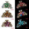 Haarclips Vintage kleurrijke kristal grote bloemhaarspeld klauw voor vrouwen klemmen clip clip sieraden accessoires