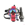 Tillbehör Dong Gas Mask Creative Hosah Acrylic Glass Bongs rökrör Sile Vattenrörsbubbler Tobak Pyrex Tube Shisha Skl Drop Dhtuq