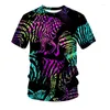 Herr t-shirts 2024 Animal World Leopard 3D tryckt och kvinnors t-shirts HD kortärmad överdimensionerad sommartoppar