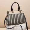 Shoulder Bags Fashionable Stripe Color Block Bag Large Capacity Designer Tote Women's Handbag